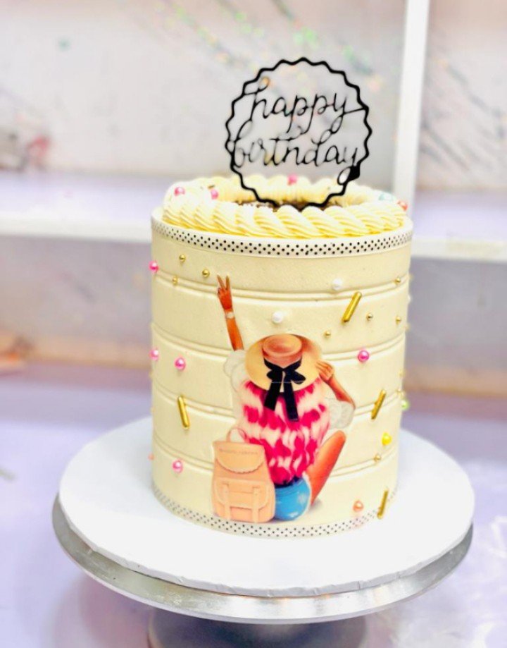 Happy Vibes Birthday Cake